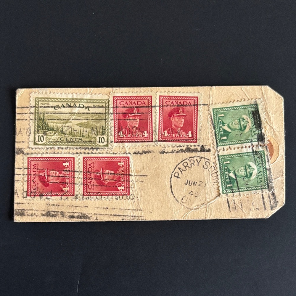 Rare Canadian Stamps affixed to Canadian Industrial Limited (CIL) shipping tag